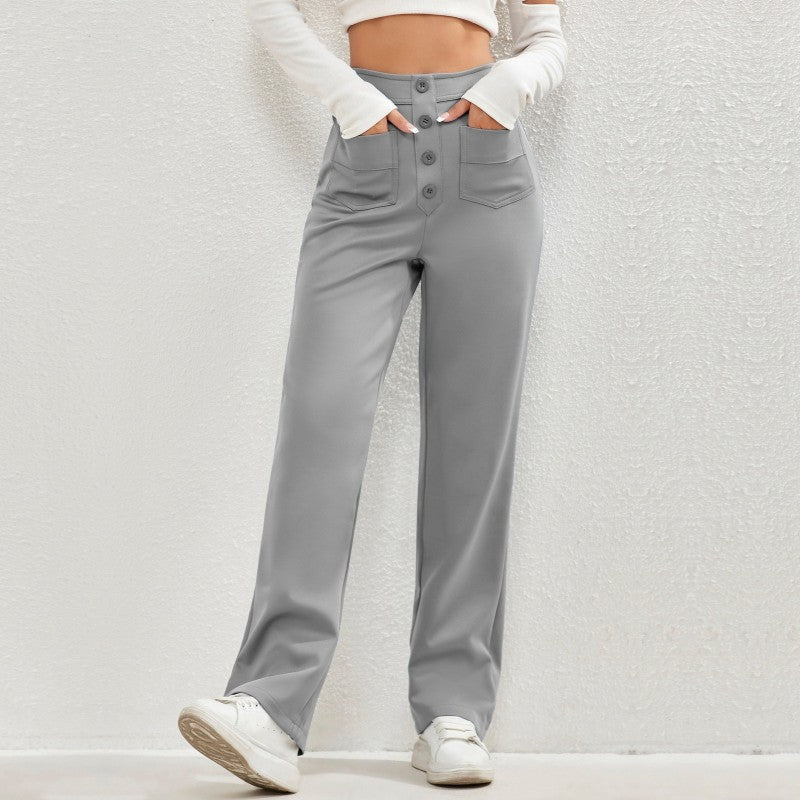 Luna | Elastische casual broek met hoge taille