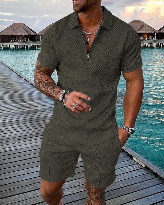 Leisure Green Polo Shirt And Shorts Co-Ord