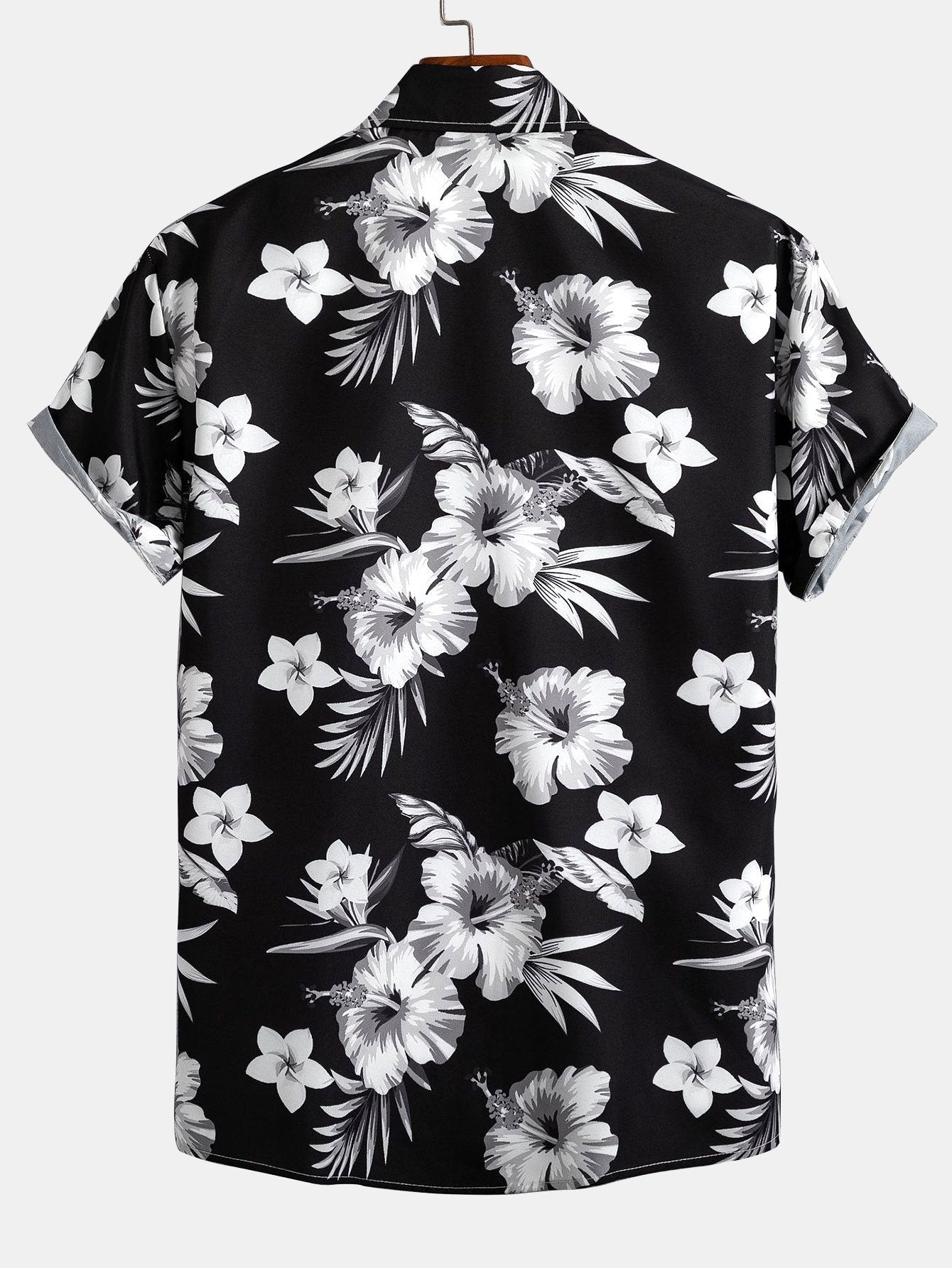 Overhemd met tropische bloemenprint en knopen