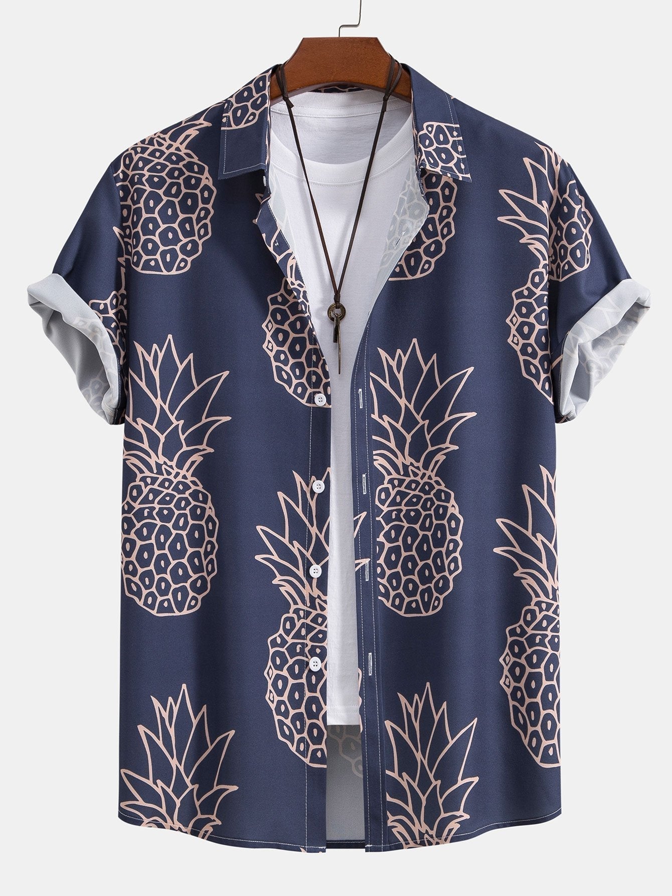 Overhemd met ananasprint en knopen
